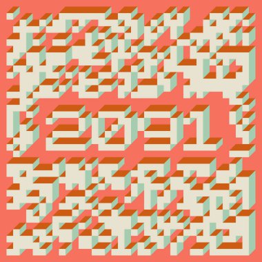 Edward Zajec 'in 1971' deki Il Cubo 'sunun uygulanması. Esasen 8 taştan oluşan bir Truchet fayans seti ve yerleştirme sanatı illüstrasyonu için kurallar