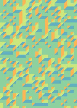 Edward Zajec 'in 1971' deki Il Cubo 'sunun uygulanması. Esasen 8 taştan oluşan bir Truchet fayans seti ve yerleştirme sanatı illüstrasyonu için kurallar