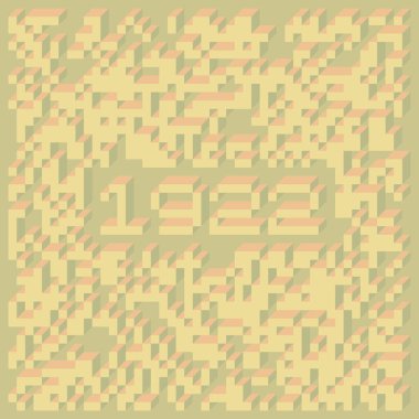 Edward Zajec 'in 1971' deki Il Cubo 'sunun uygulanması. Esasen 8 taştan oluşan bir Truchet fayans seti ve yerleştirme sanatı illüstrasyonu için kurallar