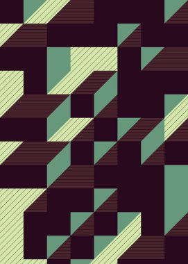 Edward Zajec 'in 1971' deki Il Cubo 'sunun uygulanması. Esasen 8 taştan oluşan bir Truchet fayans seti ve yerleştirme sanatı illüstrasyonu için kurallar