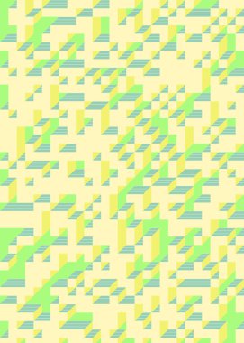 Edward Zajec 'in 1971' deki Il Cubo 'sunun uygulanması. Esasen 8 taştan oluşan bir Truchet fayans seti ve yerleştirme sanatı illüstrasyonu için kurallar