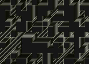 Edward Zajec 'in 1971' deki Il Cubo 'sunun uygulanması. Esasen 8 taştan oluşan bir Truchet fayans seti ve yerleştirme sanatı illüstrasyonu için kurallar