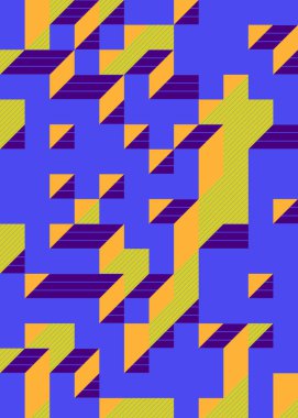 Edward Zajec 'in 1971' deki Il Cubo 'sunun uygulanması. Esasen 8 taştan oluşan bir Truchet fayans seti ve yerleştirme sanatı illüstrasyonu için kurallar