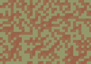 Edward Zajec 'in 1971' deki Il Cubo 'sunun uygulanması. Esasen 8 taştan oluşan bir Truchet fayans seti ve yerleştirme sanatı illüstrasyonu için kurallar