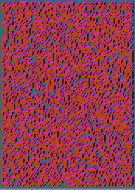 Edward Zajec 'in 1971' deki Il Cubo 'sunun uygulanması. Esasen 8 taştan oluşan bir Truchet fayans seti ve yerleştirme sanatı illüstrasyonu için kurallar