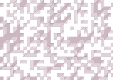 Edward Zajec 'in 1971' deki Il Cubo 'sunun uygulanması. Esasen 8 taştan oluşan bir Truchet fayans seti ve yerleştirme sanatı illüstrasyonu için kurallar