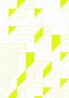 Edward Zajec 'in 1971' deki Il Cubo 'sunun uygulanması. Esasen 8 taştan oluşan bir Truchet fayans seti ve yerleştirme sanatı illüstrasyonu için kurallar