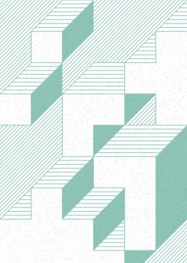 Edward Zajec 'in 1971' deki Il Cubo 'sunun uygulanması. Esasen 8 taştan oluşan bir Truchet fayans seti ve yerleştirme sanatı illüstrasyonu için kurallar