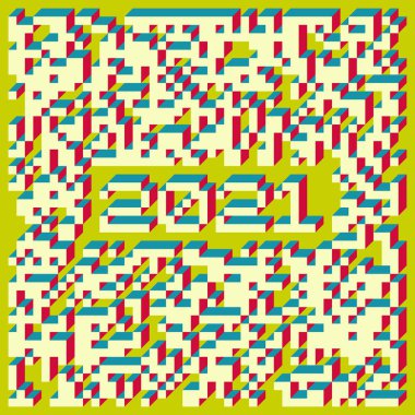 Edward Zajec 'in 1971' deki Il Cubo 'sunun uygulanması. Esasen 8 taştan oluşan bir Truchet fayans seti ve yerleştirme sanatı illüstrasyonu için kurallar