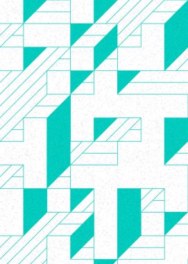 Edward Zajec 'in 1971' deki Il Cubo 'sunun uygulanması. Esasen 8 taştan oluşan bir Truchet fayans seti ve yerleştirme sanatı illüstrasyonu için kurallar