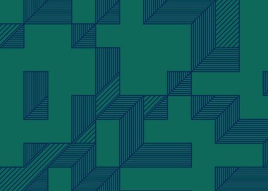 Edward Zajec 'in 1971' deki Il Cubo 'sunun uygulanması. Esasen 8 taştan oluşan bir Truchet fayans seti ve yerleştirme sanatı illüstrasyonu için kurallar