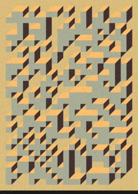 Edward Zajec 'in 1971' deki Il Cubo 'sunun uygulanması. Esasen 8 taştan oluşan bir Truchet fayans seti ve yerleştirme sanatı illüstrasyonu için kurallar