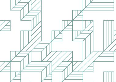 1999 'da Edward Zajec II Cubo' nun 1971 'de uygulanması. Esasen 8 taştan oluşan bir Truchet fayans seti ve yerleştirme sanatı illüstrasyonu için kurallar.