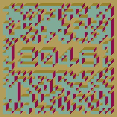 Edward Zajec 'in 1971' deki Il Cubo 'sunun uygulanması. Esasen 8 taştan oluşan bir Truchet fayans seti ve yerleştirme sanatı illüstrasyonu için kurallar