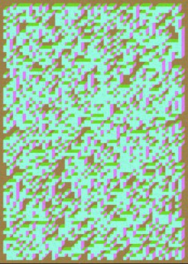 Edward Zajec 'in 1971' deki Il Cubo 'sunun uygulanması. Esasen 8 taştan oluşan bir Truchet fayans seti ve yerleştirme sanatı illüstrasyonu için kurallar