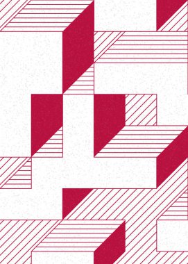 Edward Zajec 'in 1971' deki Il Cubo 'sunun uygulanması. Esasen 8 taştan oluşan bir Truchet fayans seti ve yerleştirme sanatı illüstrasyonu için kurallar