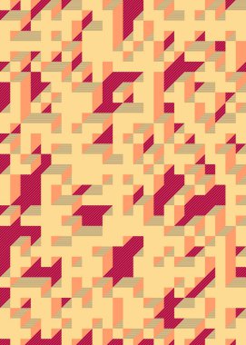 Edward Zajec 'in 1971' deki Il Cubo 'sunun uygulanması. Esasen 8 taştan oluşan bir Truchet fayans seti ve yerleştirme sanatı illüstrasyonu için kurallar