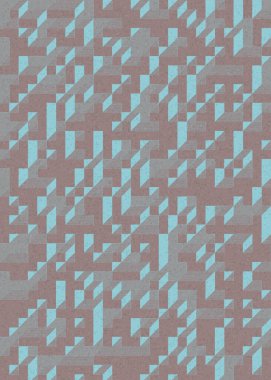 Edward Zajec 'in 1971' deki Il Cubo 'sunun uygulanması. Esasen 8 taştan oluşan bir Truchet fayans seti ve yerleştirme sanatı illüstrasyonu için kurallar