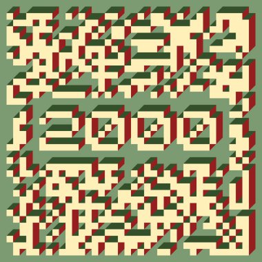 Edward Zajec 'in 1971' deki Il Cubo 'sunun uygulanması. Esasen 8 taştan oluşan bir Truchet fayans seti ve yerleştirme sanatı illüstrasyonu için kurallar