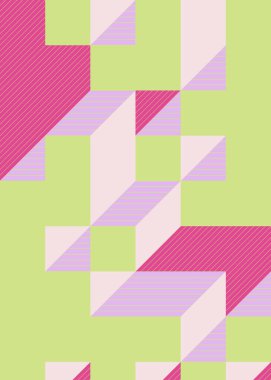 Edward Zajec 'in 1971' deki Il Cubo 'sunun uygulanması. Esasen 8 taştan oluşan bir Truchet fayans seti ve yerleştirme sanatı illüstrasyonu için kurallar