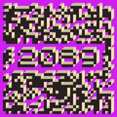 Edward Zajec 'in 1971' deki Il Cubo 'sunun uygulanması. Esasen 8 taştan oluşan bir Truchet fayans seti ve yerleştirme sanatı illüstrasyonu için kurallar