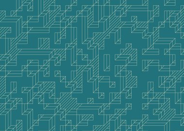 1999 'da Edward Zajec II Cubo' nun 1971 'de uygulanması. Esasen 8 taştan oluşan bir Truchet fayans seti ve yerleştirme sanatı illüstrasyonu için kurallar.