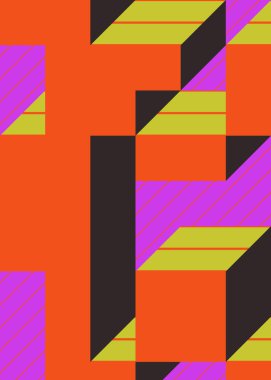 Edward Zajec 'in 1971' deki Il Cubo 'sunun uygulanması. Esasen 8 taştan oluşan bir Truchet fayans seti ve yerleştirme sanatı illüstrasyonu için kurallar