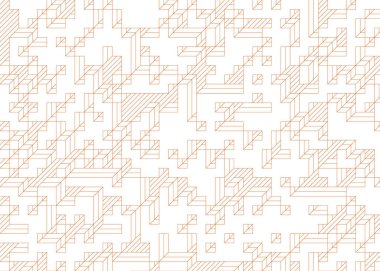 Edward Zajec 'in 1971' deki Il Cubo 'sunun uygulanması. Esasen 8 taştan oluşan bir Truchet fayans seti ve yerleştirme sanatı illüstrasyonu için kurallar