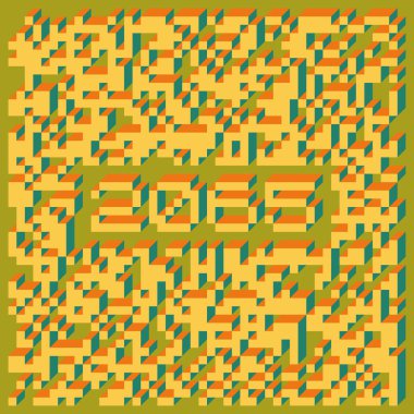 Edward Zajec 'in 1971' deki Il Cubo 'sunun uygulanması. Esasen 8 taştan oluşan bir Truchet fayans seti ve yerleştirme sanatı illüstrasyonu için kurallar