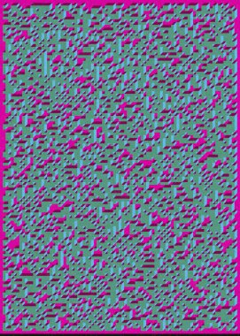 Edward Zajec 'in 1971' deki Il Cubo 'sunun uygulanması. Esasen 8 taştan oluşan bir Truchet fayans seti ve yerleştirme sanatı illüstrasyonu için kurallar