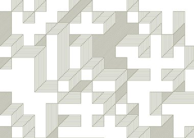 Edward Zajec 'in 1971' deki Il Cubo 'sunun uygulanması. Esasen 8 taştan oluşan bir Truchet fayans seti ve yerleştirme sanatı illüstrasyonu için kurallar