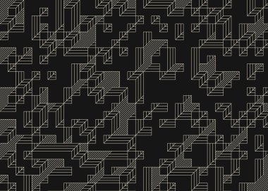 Edward Zajec 'in 1971' deki Il Cubo 'sunun uygulanması. Esasen 8 taştan oluşan bir Truchet fayans seti ve yerleştirme sanatı illüstrasyonu için kurallar