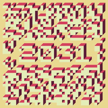 Edward Zajec 'in 1971' deki Il Cubo 'sunun uygulanması. Esasen 8 taştan oluşan bir Truchet fayans seti ve yerleştirme sanatı illüstrasyonu için kurallar