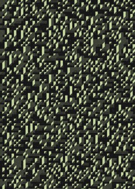 Edward Zajec 'in 1971' deki Il Cubo 'sunun uygulanması. Esasen 8 taştan oluşan bir Truchet fayans seti ve yerleştirme sanatı illüstrasyonu için kurallar