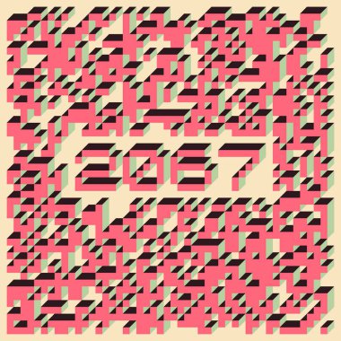 Edward Zajec 'in 1971' deki Il Cubo 'sunun uygulanması. Esasen 8 taştan oluşan bir Truchet fayans seti ve yerleştirme sanatı illüstrasyonu için kurallar