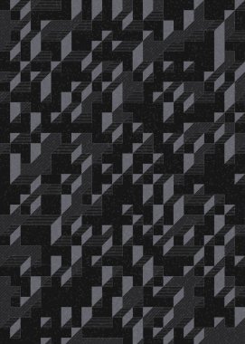 Edward Zajec 'in 1971' deki Il Cubo 'sunun uygulanması. Esasen 8 taştan oluşan bir Truchet fayans seti ve yerleştirme sanatı illüstrasyonu için kurallar