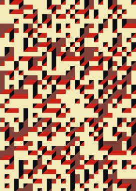 Edward Zajec 'in 1971' deki Il Cubo 'sunun uygulanması. Esasen 8 taştan oluşan bir Truchet fayans seti ve yerleştirme sanatı illüstrasyonu için kurallar