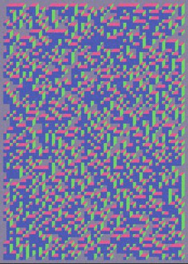 Edward Zajec 'in 1971' deki Il Cubo 'sunun uygulanması. Esasen 8 taştan oluşan bir Truchet fayans seti ve yerleştirme sanatı illüstrasyonu için kurallar