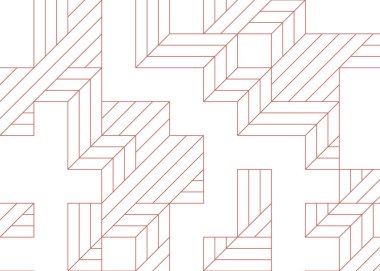 Edward Zajec 'in 1971' deki Il Cubo 'sunun uygulanması. Esasen 8 taştan oluşan bir Truchet fayans seti ve yerleştirme sanatı illüstrasyonu için kurallar