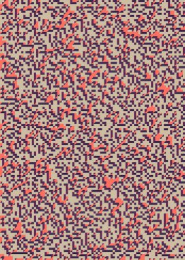 Edward Zajec 'in 1971' deki Il Cubo 'sunun uygulanması. Esasen 8 taştan oluşan bir Truchet fayans seti ve yerleştirme sanatı illüstrasyonu için kurallar