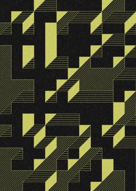 Edward Zajec 'in 1971' deki Il Cubo 'sunun uygulanması. Esasen 8 taştan oluşan bir Truchet fayans seti ve yerleştirme sanatı illüstrasyonu için kurallar