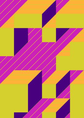 Edward Zajec 'in 1971' deki Il Cubo 'sunun uygulanması. Esasen 8 taştan oluşan bir Truchet fayans seti ve yerleştirme sanatı illüstrasyonu için kurallar