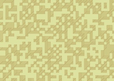 Edward Zajec 'in 1971' deki Il Cubo 'sunun uygulanması. Esasen 8 taştan oluşan bir Truchet fayans seti ve yerleştirme sanatı illüstrasyonu için kurallar