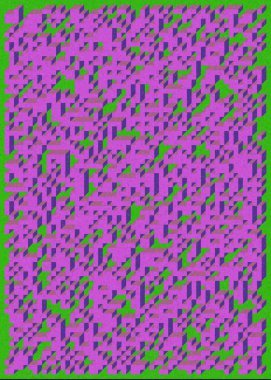 Edward Zajec 'in 1971' deki Il Cubo 'sunun uygulanması. Esasen 8 taştan oluşan bir Truchet fayans seti ve yerleştirme sanatı illüstrasyonu için kurallar