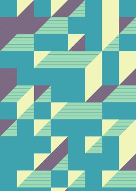 Edward Zajec 'in 1971' deki Il Cubo 'sunun uygulanması. Esasen 8 taştan oluşan bir Truchet fayans seti ve yerleştirme sanatı illüstrasyonu için kurallar