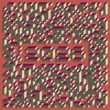 Edward Zajec 'in 1971' deki Il Cubo 'sunun uygulanması. Esasen 8 taştan oluşan bir Truchet fayans seti ve yerleştirme sanatı illüstrasyonu için kurallar