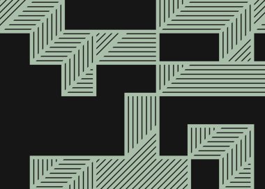 Edward Zajec 'in 1971' deki Il Cubo 'sunun uygulanması. Esasen 8 taştan oluşan bir Truchet fayans seti ve yerleştirme sanatı illüstrasyonu için kurallar