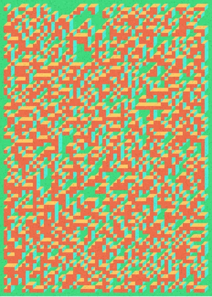 Edward Zajec 'in 1971' deki Il Cubo 'sunun uygulanması. Esasen 8 taştan oluşan bir Truchet fayans seti ve yerleştirme sanatı illüstrasyonu için kurallar