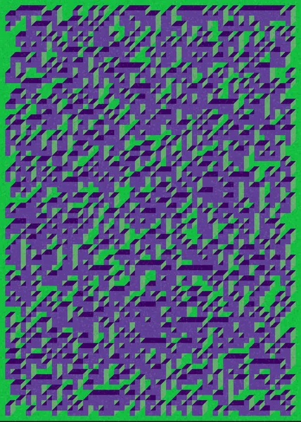 Edward Zajec 'in 1971' deki Il Cubo 'sunun uygulanması. Esasen 8 taştan oluşan bir Truchet fayans seti ve yerleştirme sanatı illüstrasyonu için kurallar