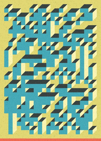 Edward Zajec 'in 1971' deki Il Cubo 'sunun uygulanması. Esasen 8 taştan oluşan bir Truchet fayans seti ve yerleştirme sanatı illüstrasyonu için kurallar